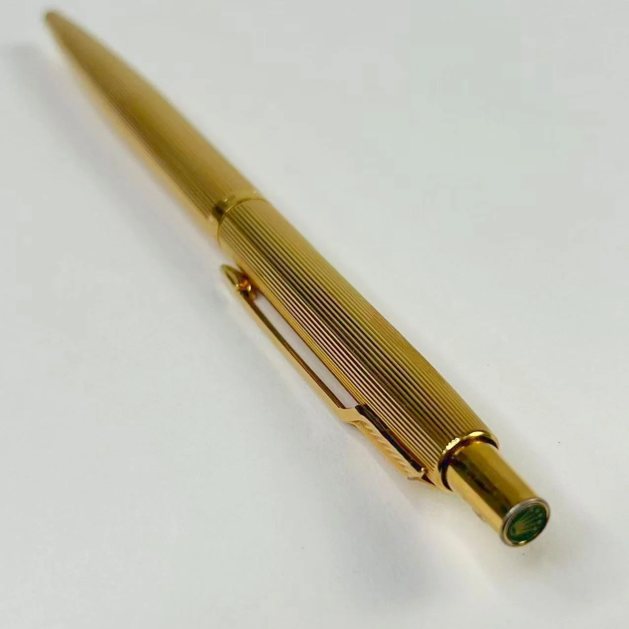 Vintage Rolex Gold-Tone Ballpoint Pen – Engraved Logo & Green